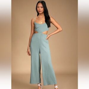 Sage Green cut out jumpsuit